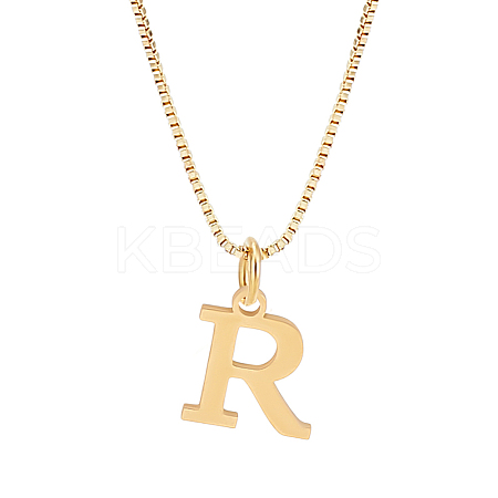 1pc 304 Stainless Steel Letter Pendant Necklaces NJEW-LP0001-38R-G-1