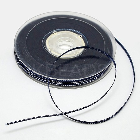 Double Edge Silver Thread Grosgrain Ribbon for Wedding Festival Decoration SRIB-L012-9mm-370-1