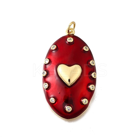 Brass Micro Pave Clear Cubic Zirconia Pendants KK-F899-01B-G-1