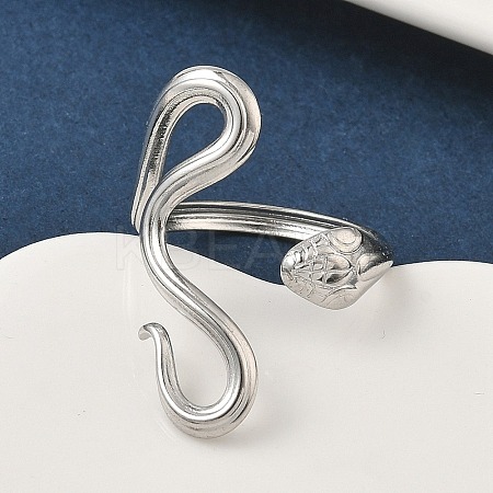 304 Stainless Steel Open Cuff Rings for Women RJEW-A079-06D-P-1