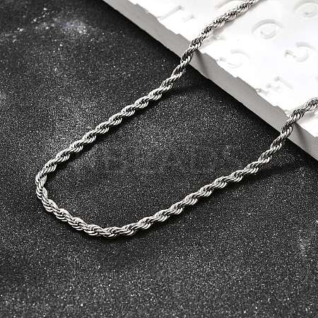 Tarnish Resistant 304 Stainless Steel Rope Chain Necklaces LS-STAS-S029-01-1