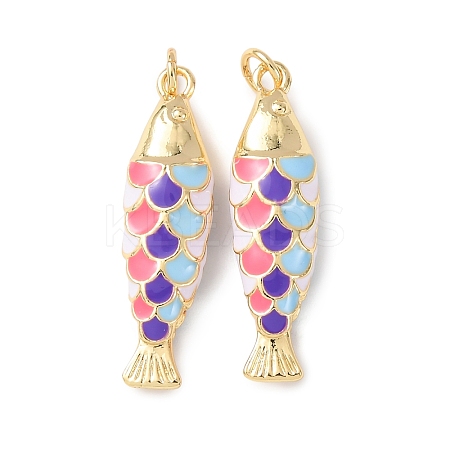 Brass Enamel Pendants KK-C143-44B-G04-1