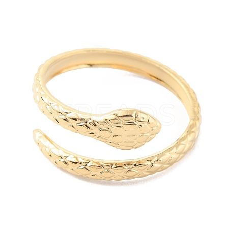 304 Stainless Steel Snake Open Cuff Rings RJEW-D002-21G-1