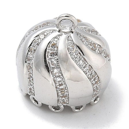 Rack Plating Brass Micro Pave Clear Cubic Zirconia Pendant Bails KK-L224-002P-1