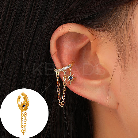 Brass Rhinestone Cuff Earrings WGCA6F2-19-1