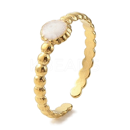 304 Stainless Steel Enamel Open Cuff Rings for Women RJEW-F166-49G-02-1