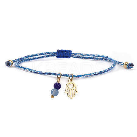 Bohemian 304 Stainless Steel Hamsa Hand Charm Bracelets GE8132-13-1