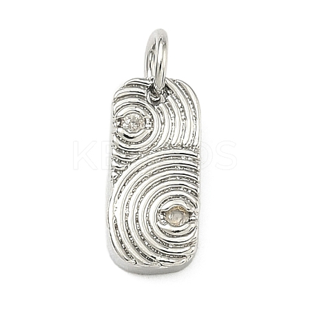 Five Elements Theme Brass Micro Pave Clear Cubic Zirconia Charms KK-F934-02C-P-1