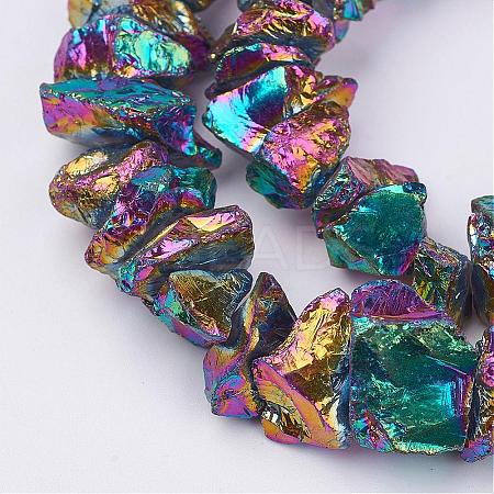 Electroplated Natural Quartz Crystal Bead Strands G-F336-06D-1