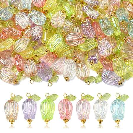 200Pcs Transparent ABS Plastic Pendants PALLOY-CJ00120-1