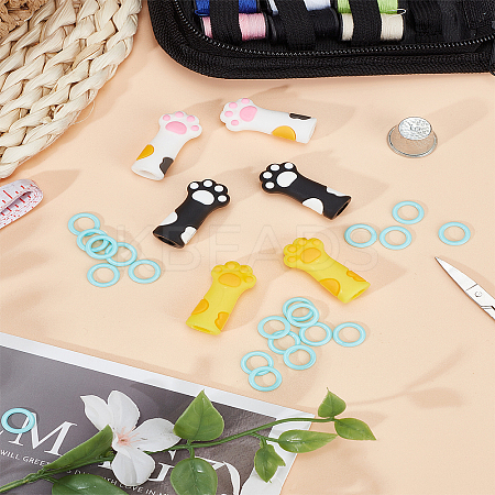 6Pcs 3 Colors Cartoon Style Pen Caps AJEW-LP0007-77-1
