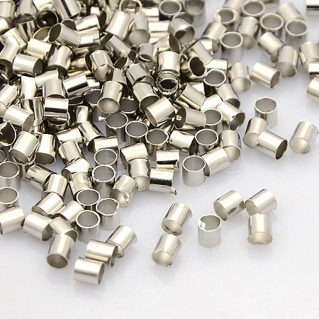 Brass Crimp Beads KK-L017-P-1