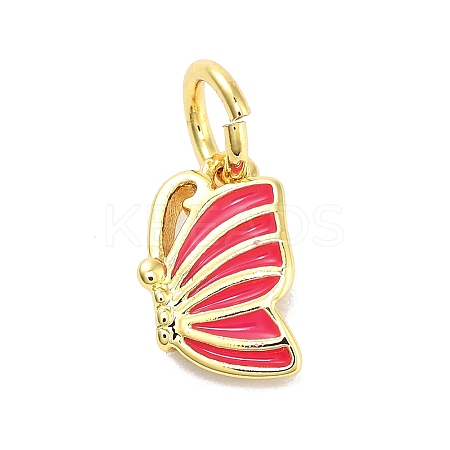 Real 18K Gold Plated Rack Plating Brass Enamel Charms KK-M293-33G-02-1