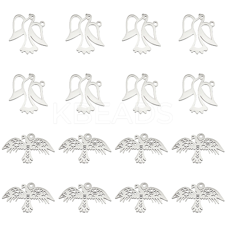 Unicraftale 16Pcs 2 Styles 304 Stainless Steel Pendants STAS-UN0050-33-1