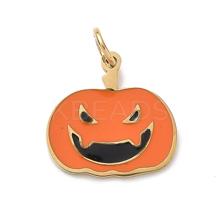 304 Stainless Steel Enamel Halloween Theme Charms STAS-Z164-03G-08-1