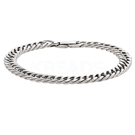 1Pc 304 Stainless Steel Cuban Link Chains Bracelets for Men & Women BJEW-LP0001-13B-P-1