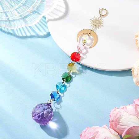 Glass Teardrop Window Hanging Suncatchers HJEW-JM04516-1