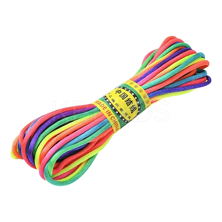 10M Segment Dyed Nylon Satin Rattail Cords OCOR-YW0001-17-1