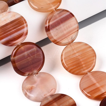 Dyed Natural Red Agate Beads Strands G-T144-56A-01-1