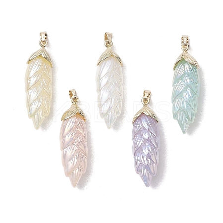 Rainbow Iridescent Plating Resin Pendants PALLOY-JF02716-1