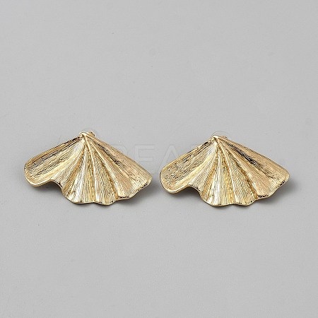 304 Stainless Steel Fan Stud Earrings EJEW-WH0020-50A-1