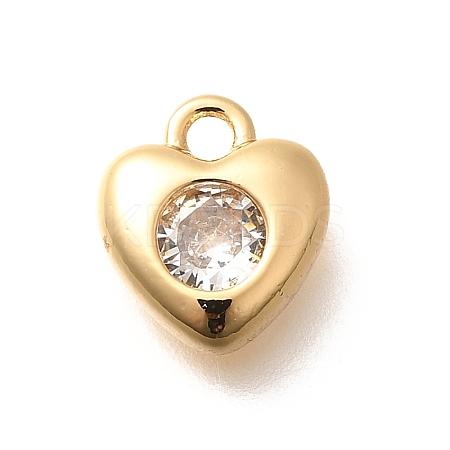 Brass Micro Pave Cubic Zirconia Charms KK-C085-20G-1