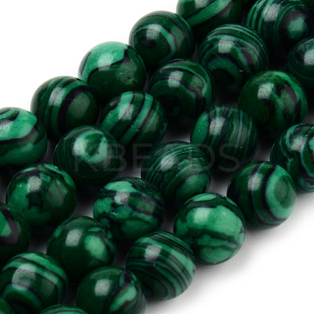 Synthetic Malachite Bead Strands G-Q462-57-4mm-1