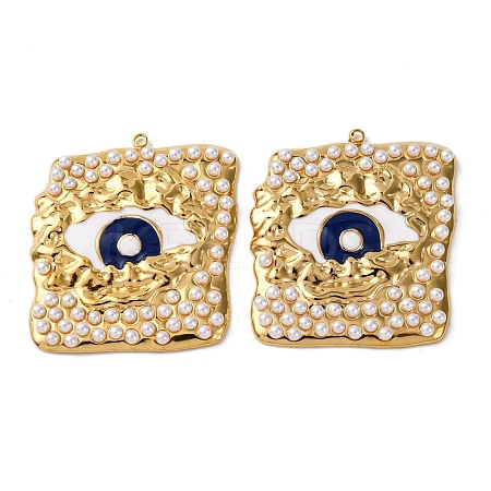 304 Stainless Steel Enamel Pendants STAS-L299-04G-1