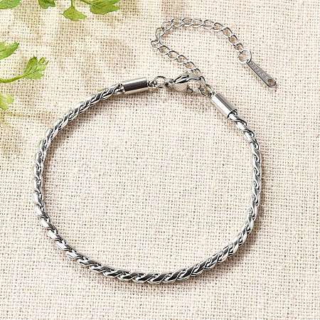 304 Stainless Steel Rope Chain Bracelets for Women BJEW-Q051-04P-1