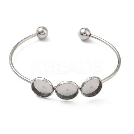304 Stainless Steel Open Cuff Bangle Makings STAS-K320-01C-P-1