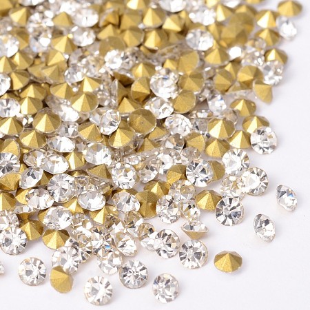 Back Plated Grade A Diamond Glass Pointed Rhinestone LS-RGLA-SS12-001A-1