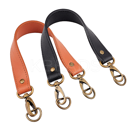 2Pcs 2 Colors PU Imitation Leather Bag Handles FIND-WR0005-71-1
