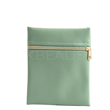 Rectangle PU Leather Jewelry Gift Zipper Bags PW-WGB98FA-19-1