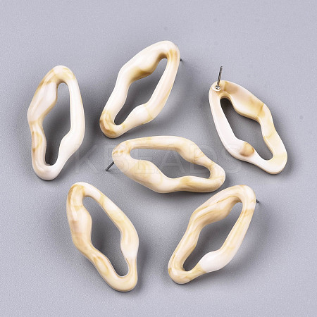 Opaque Resin Stud Earrings X-EJEW-T012-05-A02-1