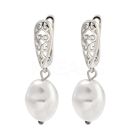 Rack Plating Teardrop Brass Hoop Earrings EJEW-C102-28A-P-1