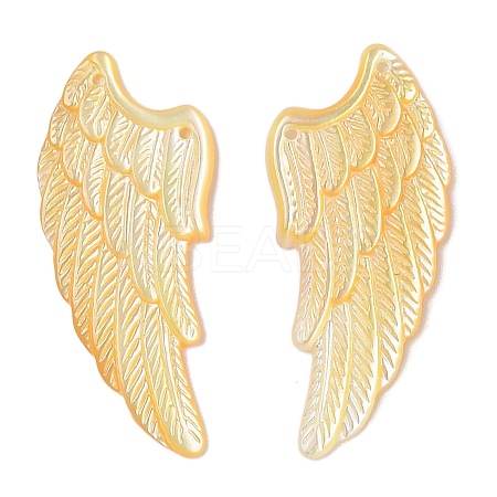 Natural Yellow Shell Carved Pendants SSHEL-C012-16-1