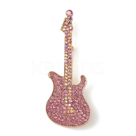 Guitar Alloy Rhinestone Musical Instruments Brooches JEWB-S023-03C-1