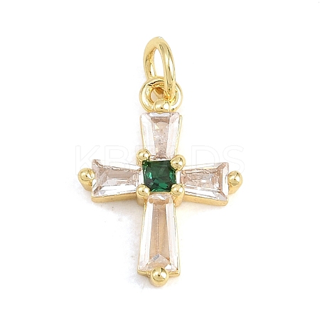 Brass Micro Pave Cubic Zirconia Pendants LS-KK-H273-51G-02-1