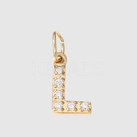 Stainless Steel Cubic Zirconia Pendants with Jump Rings X-FIND-PW0024-08L-1