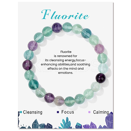Synthetic Fluorite Beaded Stretch Bracelets PW-WG7FE75-21-1-1