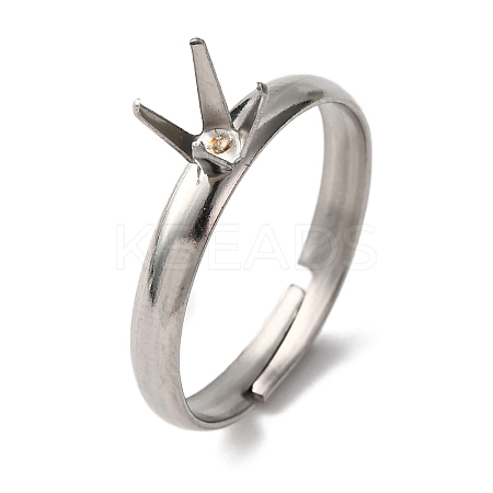 304 Stainless Steel Cuff Ring Components STAS-D372-01P-04-1