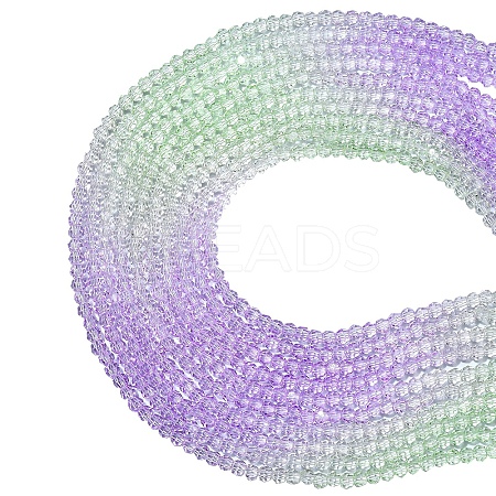 10 Strands Transparent Gradient Color Glass Beads Strands GLAA-CJ0002-09A-1