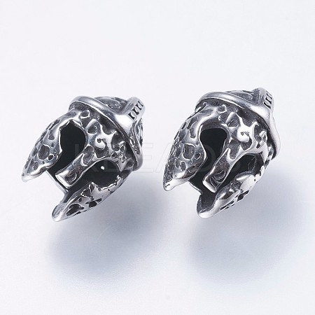 304 Stainless Steel Gladiator Helmet Beads LS-STAS-I069-29AS-1