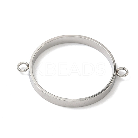 304 Stainless Steel Open Back Bezel Connector Charms STAS-B126-05F-P-1