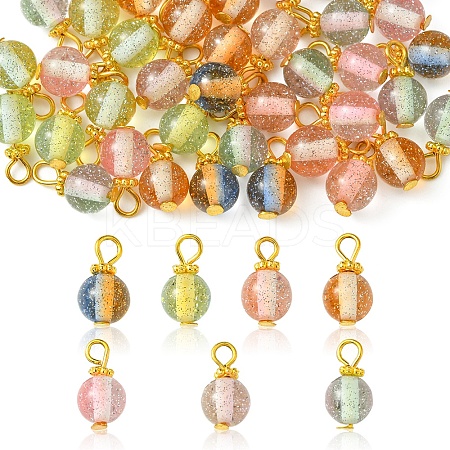 40Pcs Gradient Color Resin Pendants PALLOY-FS00029-1