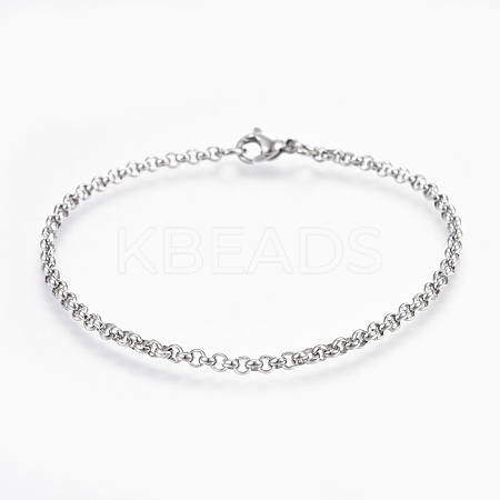 Tarnish Resistant 304 Stainless Steel Rolo Chain Bracelets BJEW-P239-02B-1