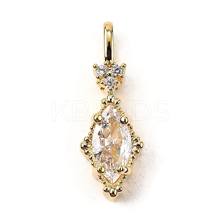 Brass Micro Pave Cubic Zirconia Pendants KK-F901-02A-G-1