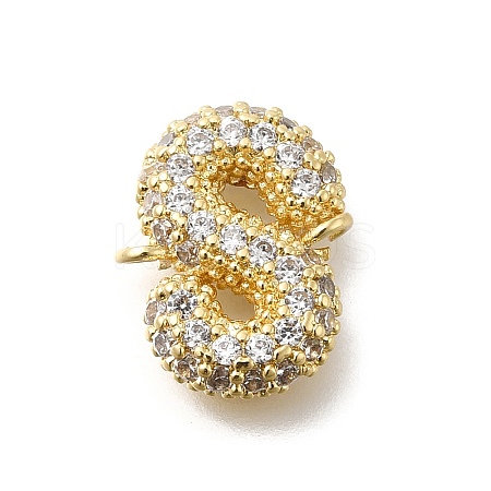 Brass Micro Pave Cubic Zirconia Letter Links KK-I717-04S-1