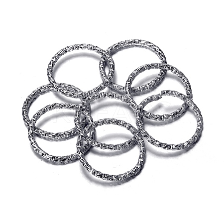 304 Stainless Steel Twisted Open Jump Rings STAS-WH0021-13P-1