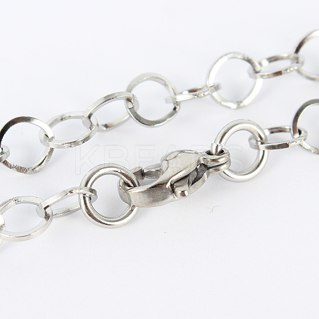Tarnish Resistant 304 Stainless Steel Cable Chain Necklaces LS-MAK-N016-04P-1